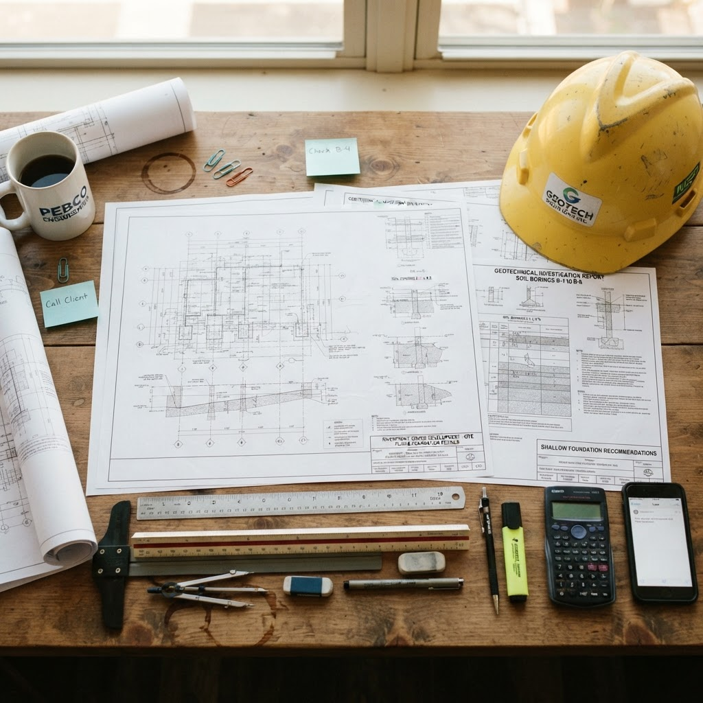 Technical drafting desk for spatial work